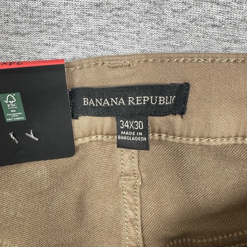 Banana Republic Pants Mens Size 34x30 Brown 5-Pocket Stretch Chino City NEW (B)